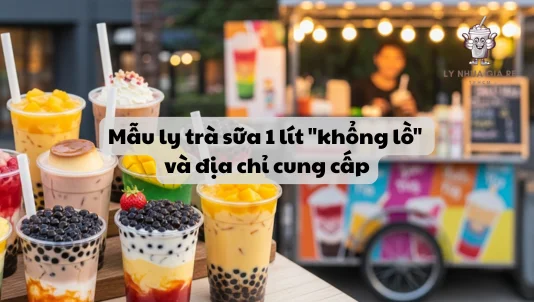 Mẫu ly trà sữa 1 lít "khổng lồ" và địa chỉ cung cấp