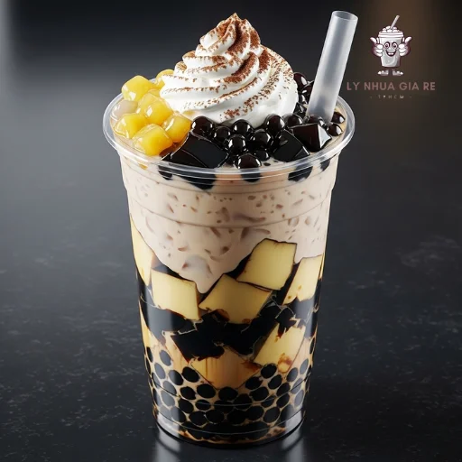 Mẫu ly trà sữa 1 lít "khổng lồ" và địa chỉ cung cấp