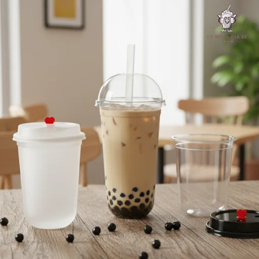 Các loại ly nhựa dùng 1 lần thông dụng, đựng cà phê, trà sữa