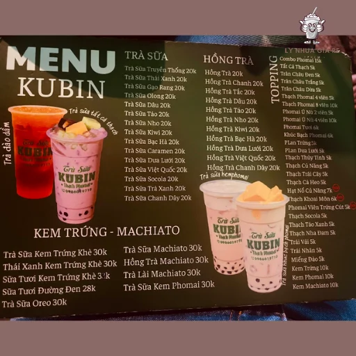 Review menu trà sữa Kubin và món nào được yêu thích nhất 2025