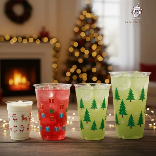 Ly nhựa Giáng Sinh chất lượng, in ấn sắc nét, giá cả cạnh tranh