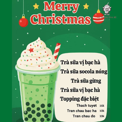 Gợi ý 16 mẫu menu Noel ấn tượng và các món mới nên có trong menu Noel quán trà sữa