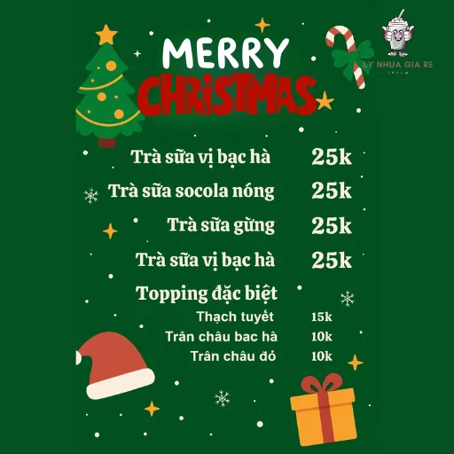 Gợi ý 16 mẫu menu Noel ấn tượng và các món mới nên có trong menu Noel quán trà sữa